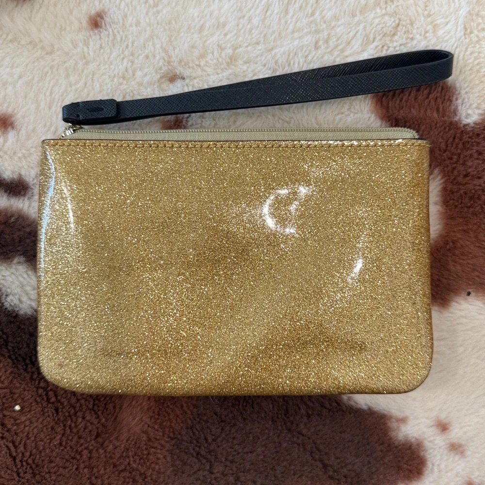 Kate Spade Gold Glitter Wristlet